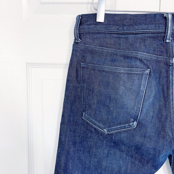 John Elliott Dark Wash Button Fly Straight Leg Selvedge Jeans - Picture 10 of 11